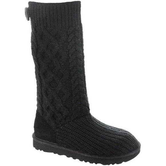 🆕UGG Classic Cardi Cable Knit Boot 8 Black - Picture 2 of 12